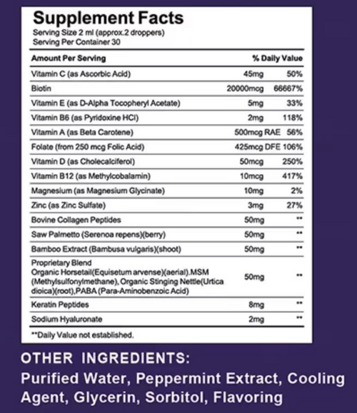 Foligenix supplement facts